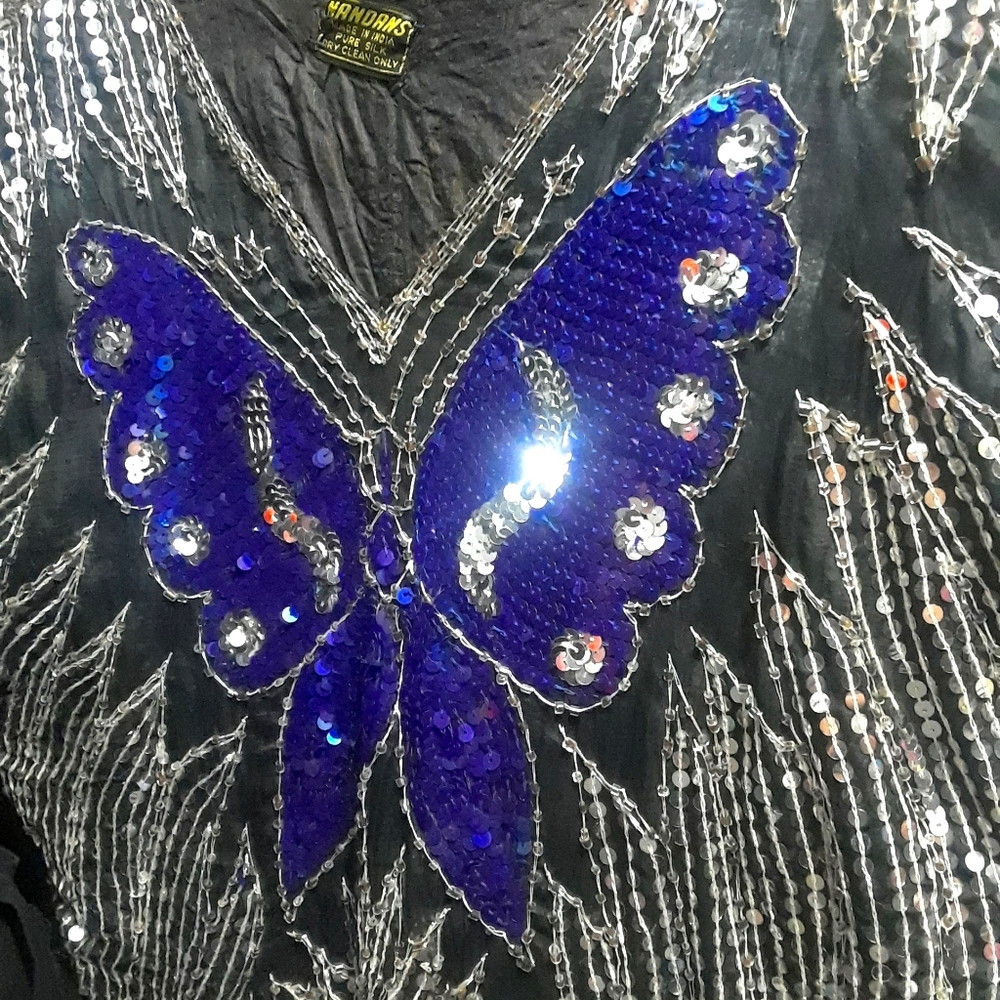 Vintage Sequin butterfly top